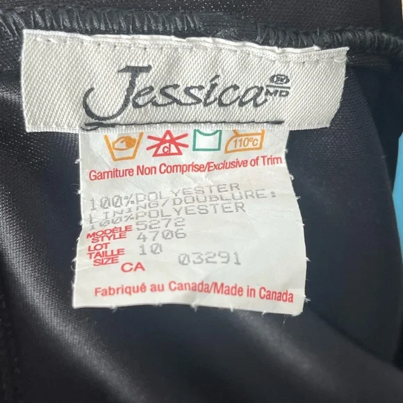 🇨🇦 Y2K Jessica Black & Fuchsia Mesh Goth Prom Dress • Asymmetrical Hem • Size 10 - Picture 4 of 4